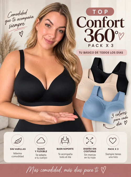 💕 TOP CONFORT 360° – PACK X3