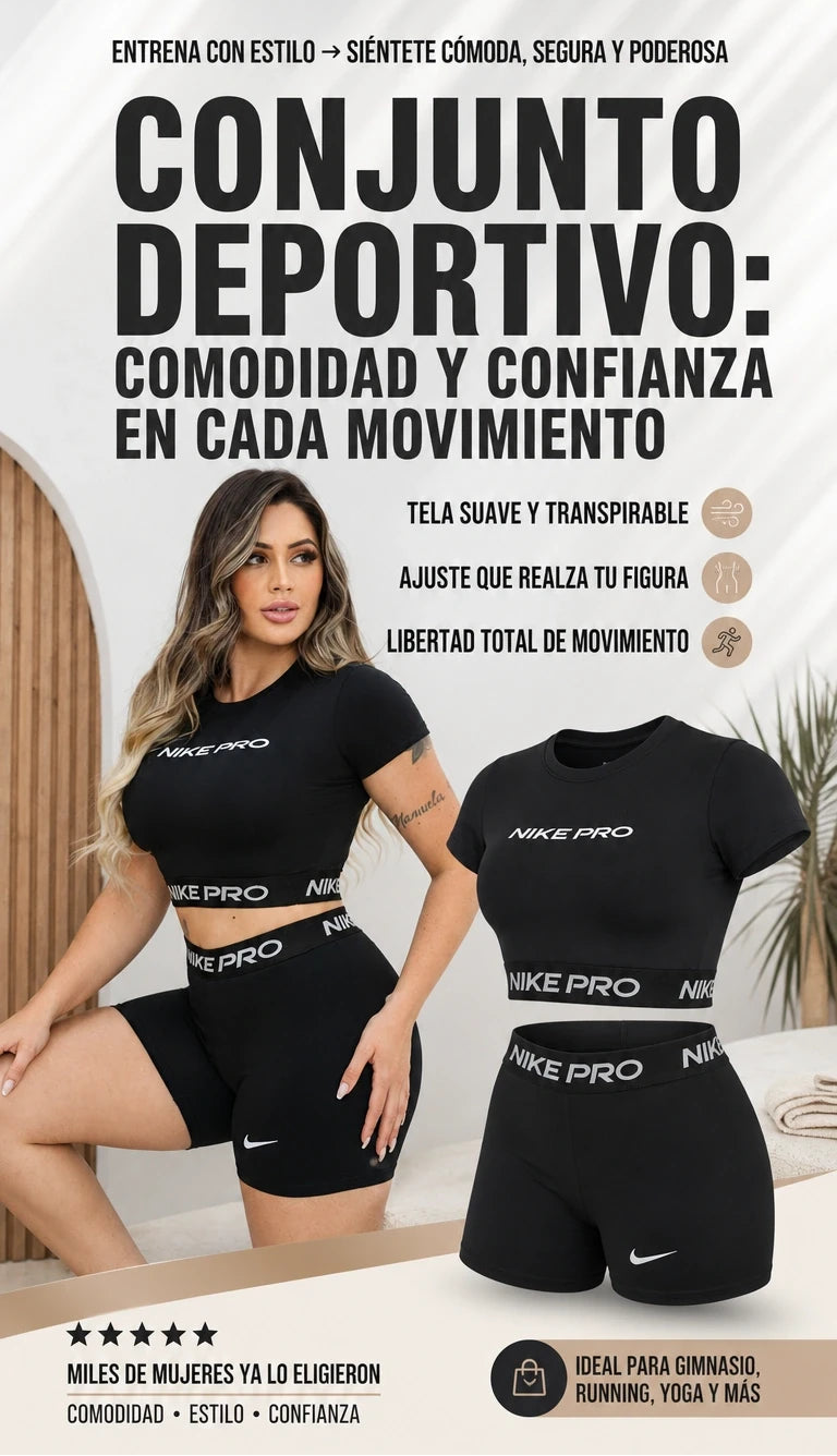 SET NIKE PRO (Crop Top+Short)