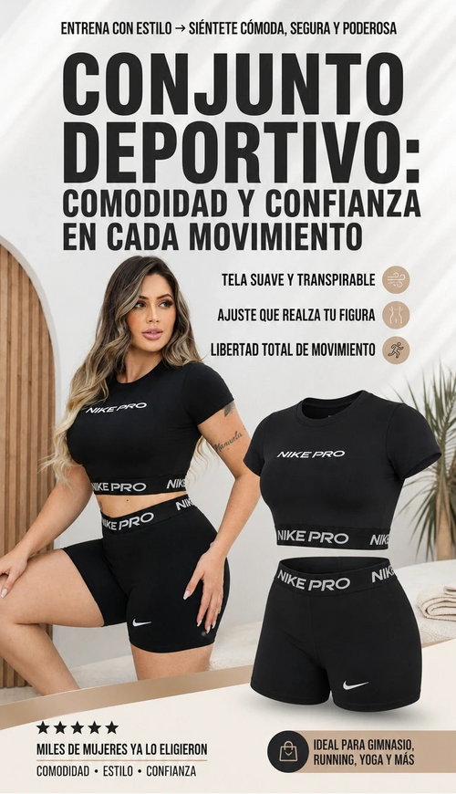 SET NIKE PRO (Crop Top+Short)
